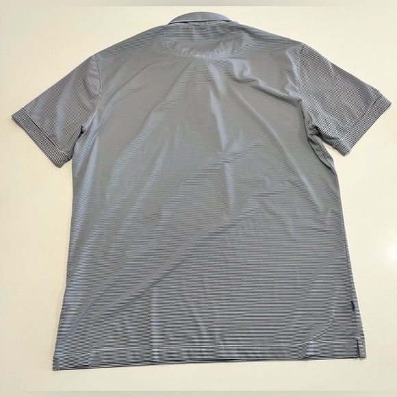 Mizzen Main Versa Polo Shirt Mens Large Trim Blue/White Stripe Performance Golf - Picture 2 of 8